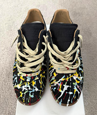 Maison Margiela Men’s Low-Top Sneakers Black/Multicolor Paint Splatter US 10 picture