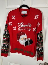 Red Santa Saw Your Insta Pics  xxl ugly Christmas sweater picture