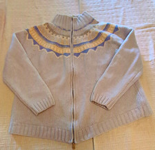 Lauren Ralph Lauren Fair Isle Wool Knit Full Zip Mock Neck Cardigan L picture