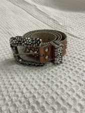 RARE B.B Simon Rhinestone Swarovski Crystal Belt Bronze Made in Italy With Bag picture