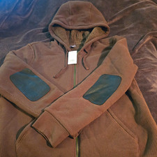 Vince. Men's Olive GREEN Cotton Knit Full Zip Hooded Hoodie Solid Size XL picture