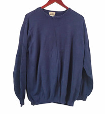 Vintage LL Bean Blue Sweater Mens Large  Crewneck 100% Cotton Made In Japan Rare picture