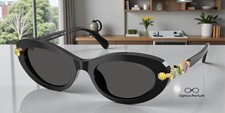 SWAROVSKI SK6042 100187 Black Dark Grey 53 mm Women's Sunglasses picture