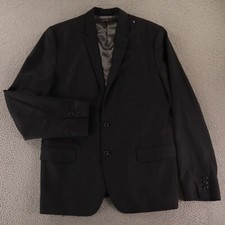 Jimmyz Brand Jacket L Blue Chalk Stripe Wool Twill Sport Coat Blazer USA 42R picture