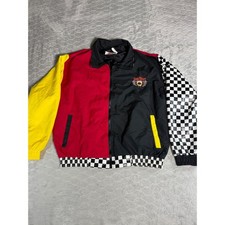Vintage Early Times Racing Team NASCAR Jacket Color Block Checkered XL USA picture