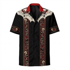 Vampire's Ball Skull Halloween sPOOKY Hawaiian Shirt Aloha Button Up Hawaiian Me picture