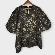 NWT Jodifl Black & Metallic Gold Mini Party Dress Holiday Christmas NYE Sz Large picture