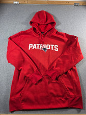 Nike Dri-FIT New England Patriots Graphic Print Red Pullover Hoodie XL picture
