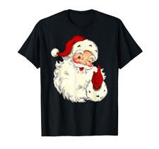Cool Santa Claus Face Vintage Family Christmas Men Women T-Shirt picture