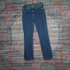 Lauren Jeans CO womens dark distressed Classic stretch boot jeans 6x30 picture