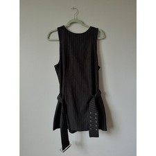 Black and white striped mini dress with chunky belt picture