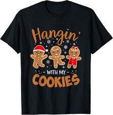 Hangin With My Cookies Gingerbread Women Christmas Teacher T-Shirt picture