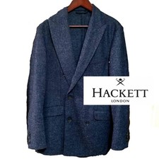 Authentic HACKETT London Wool Blue Tailored Jacket Pre Owned Very Good Condition picture