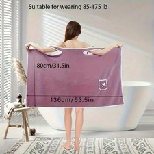 FAXHION 1 Pcs women's ultra soft wearable bath towel robe set quick drying picture