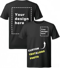 Custom T-Shirts: Print Your Photo/Logo Front & Back, Unisex Personalized Tee picture