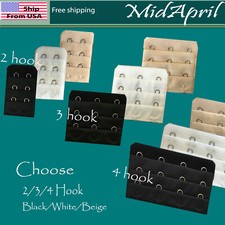 Bra Extenders 2 3  4 Hook  Black White grey Beige Extension US SELLER picture