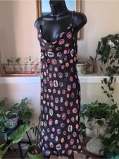 Anthropologie Maeve Farmstand Fresh Cowl Neck Slip Midi Dress Black picture