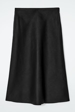 MOVING SALE NEW COS Women Black Linen Blend Midi Column Skirt - SIZE 4 picture