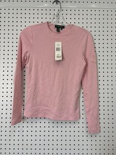 Lauren Ralph Lauren Petite Pink Crewneck Long Sleeve Cotton Top P/XS picture