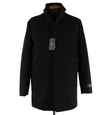 Nordstrom NWT 100% Wool Overcoat Size Large US In Solid Black picture