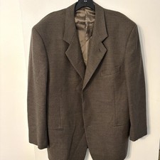 Vtg Giorgio Armani Mani Wool Blazer Jacket 44R Brown Tweed Barneys New York 54 picture