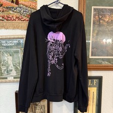 NWOT RARE Salty Raven Vogue Jellyfish Ultra Soft Zip Hoodie Unisex Black Size XL picture