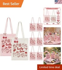 8 Pcs Lucky in Love Bachelorette Tote Bags Canvas Vegas Party Favor picture