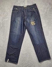 VTG Rocawear Jeans Mens 40x33 Blue Baggy Wide Leg Embroidered Hip Hop Grunge Y2K picture