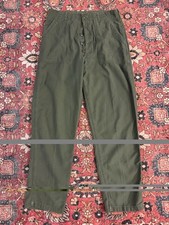 VTG 1960s US Army OG-107 Fatigue Pants Men’s 32x31 Olive Green Cotton Vietnam picture