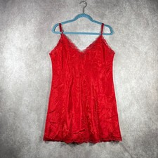 Vintage Victoria's Secret Gold Label Slip Dress Chemise Lingerie Women L Red NEW picture