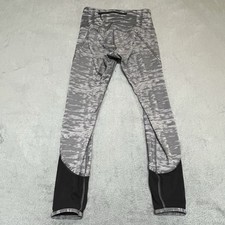 Lululemon leggings Womens Size 4 Grey Pattern Zip Pocket Casual Gym Yoga picture