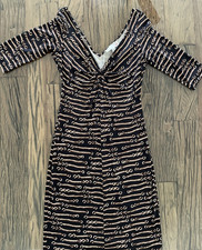 Diane von Furstenberg dress, Vintage Collection 2008, Size 6, Black and Gold. picture