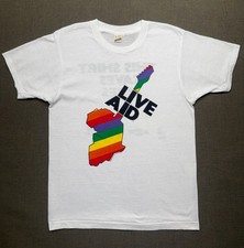 Vintage 1985 Live Aid Concert Single Stitch T-Shirt Rock Band Tee Screen Stars L picture