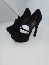 Rare  YSL Yves Saint Laurent Palais heels ,Sz  36.5 in black suede picture
