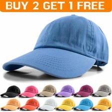 Plain Solid Polo Style Baseball Hat Washed Cotton Adjustable Cap Mens Womens picture