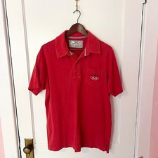 Vintage Nike USA Olympic Team Red Polo Shirt Mens Large Pocket Short Sleeve picture