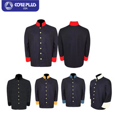 Men’s US Civil War Jacket–Union Officer Sack Coat–Navy Blue Solid Cuff & Collar picture