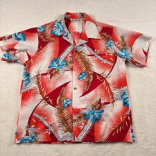 Hawaii Nei Honolulu Vintage Men’s XL Floral Button Down Shirt Chest 48