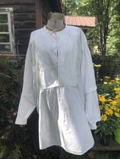 Vintage Antique 1800’s Early 1900’s Crisp Cotton Mens LEADER Dress Shirt Ch 44” picture