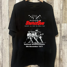 RARE Status Quo 1977 Black Cotton Unisex S-5XL Gift For Fans Shirt MI330 picture