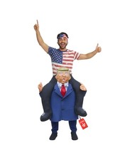 Adult Donald Trump Piggyback Costume Ex USA President Ride On Fancy Dress Funny picture