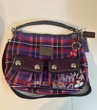 NWOT RARE Coach Poppy Tartan Plaid Swing Hobo Shoulder Bag – Style 16120 picture