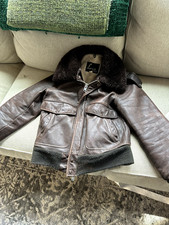 Rare Vintage Lesco Talon Mens Steerhide Leather Bomber Flight Jacket Brown Sz 36 picture