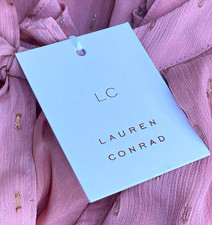 LC Lauren Conrad Pink V-Neck Tie Neck Pullover Blouse Women’s Plus 2X picture