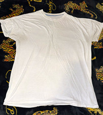 Hanes Men's White Solid Cotton Jersey Crew Neck Short Sleeve Tee M fits small picture