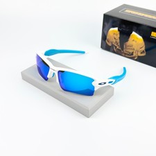 Oakley Flak 2.0 XL OO9271 White Frame Blue Lens Sport Sunglasses New w/ Box picture