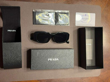PRADA PR 17WS Symbole Sunglasses Black Frame Dark Grey Lenses 1AB5S0 49mm Womens picture