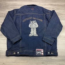 Vintage Phat Farm Denim Trucker Jacket Mens 2XL Blue Hip Hop Rap Streetwear Y2K picture