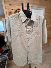Ben Sherman Button Down Shirt Size L Beige Short Sleeve picture