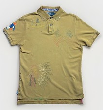 Vintage Polo Ralph Lauren Headdress Studded Polo Shirt Distressed Grail Khaki S picture